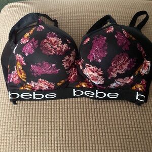 Bebe Floral Black Bra